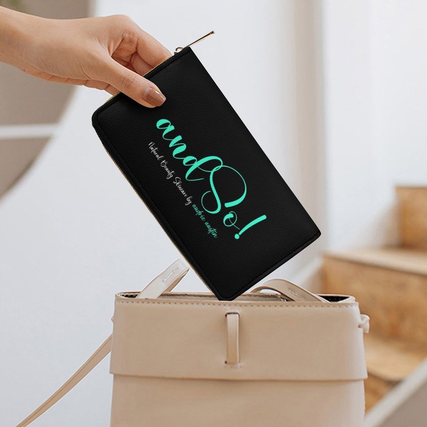 Rhythm and Check Leather Wallet