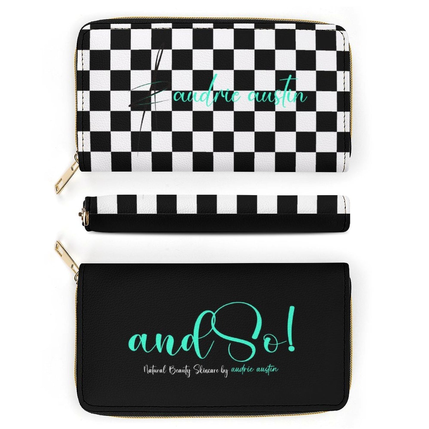 Rhythm and Check Leather Wallet