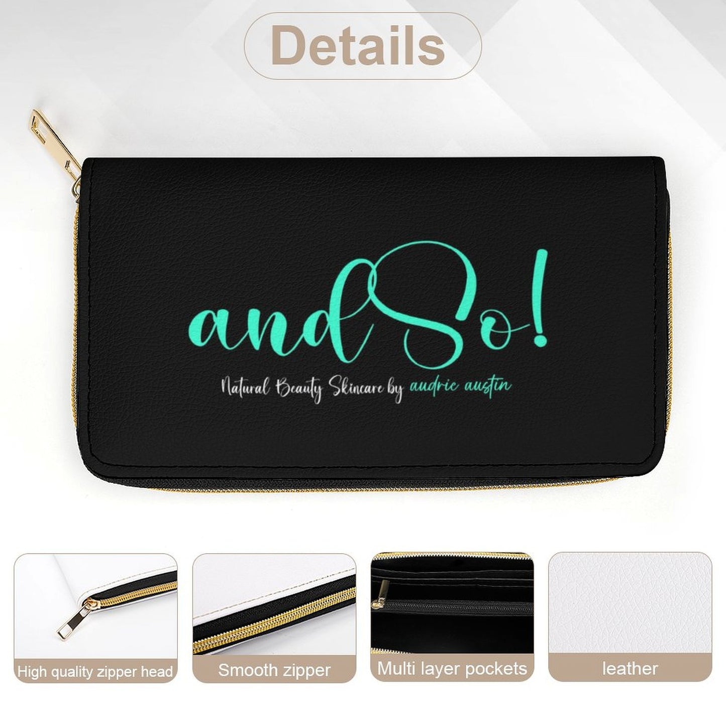 Rhythm and Check Leather Wallet